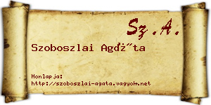 Szoboszlai Agáta névjegykártya